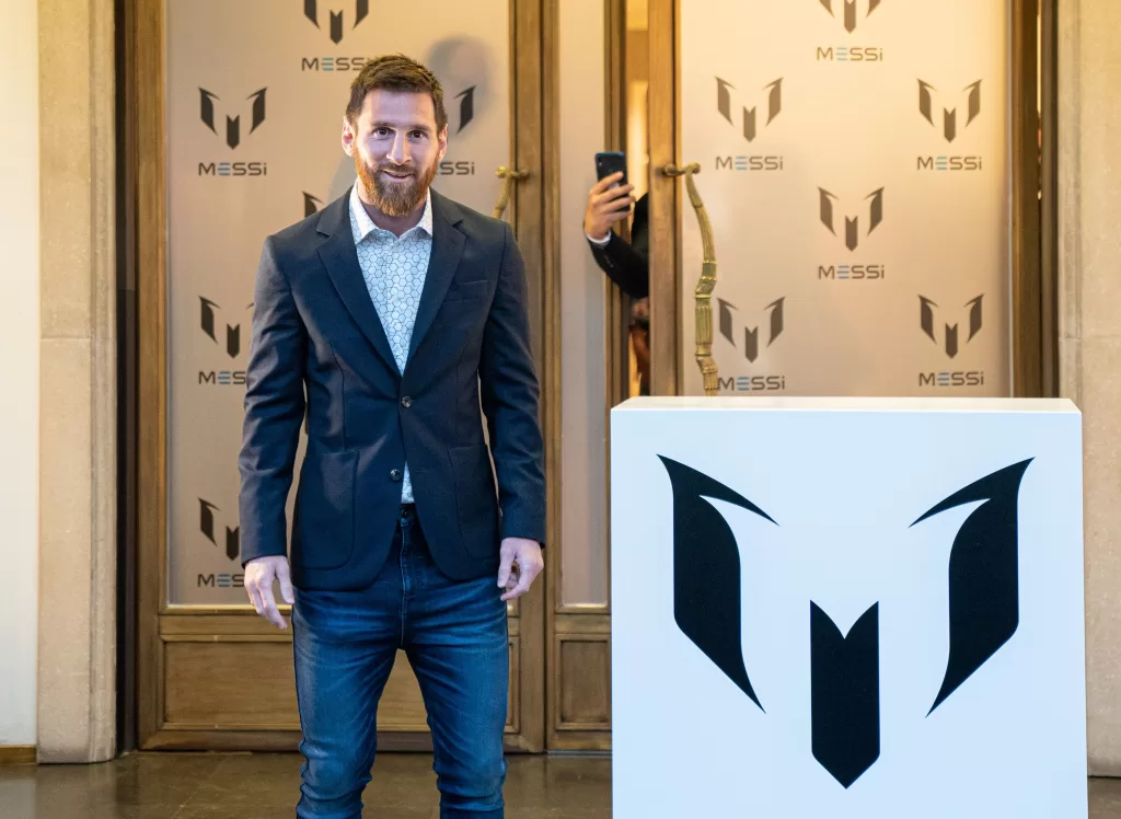 Messi en la presentación de su marca personal