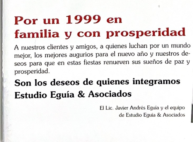 History of the Eguía firm, 1999