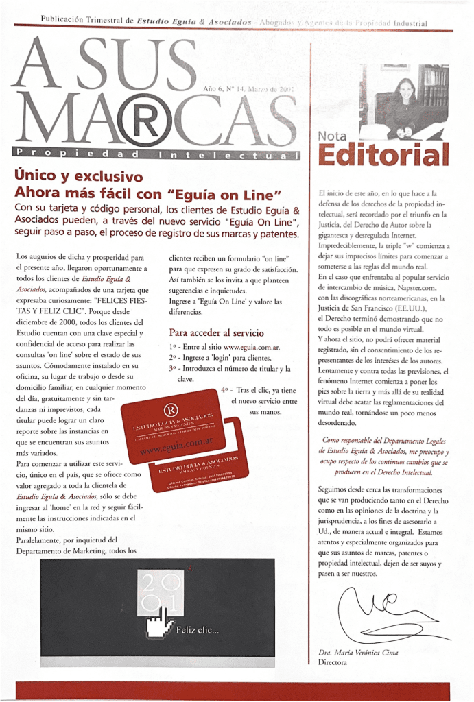 Eguía's Asus Marcas newsletter